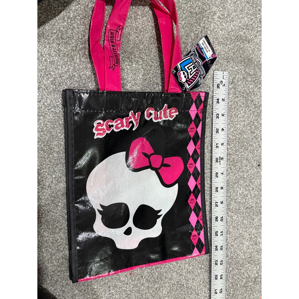 Monster High Scary Cute Mini Reusable Tote Bag  Pink Skullette Small Gift Bag